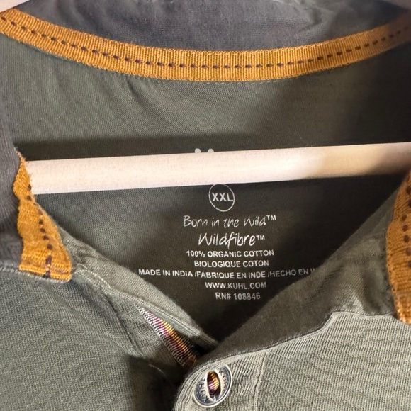 Kuhl Men's Wildfibre Polo Shirt 100% Organic Cotton Short Sleeve Green Size XXL - Picture 4 of 5